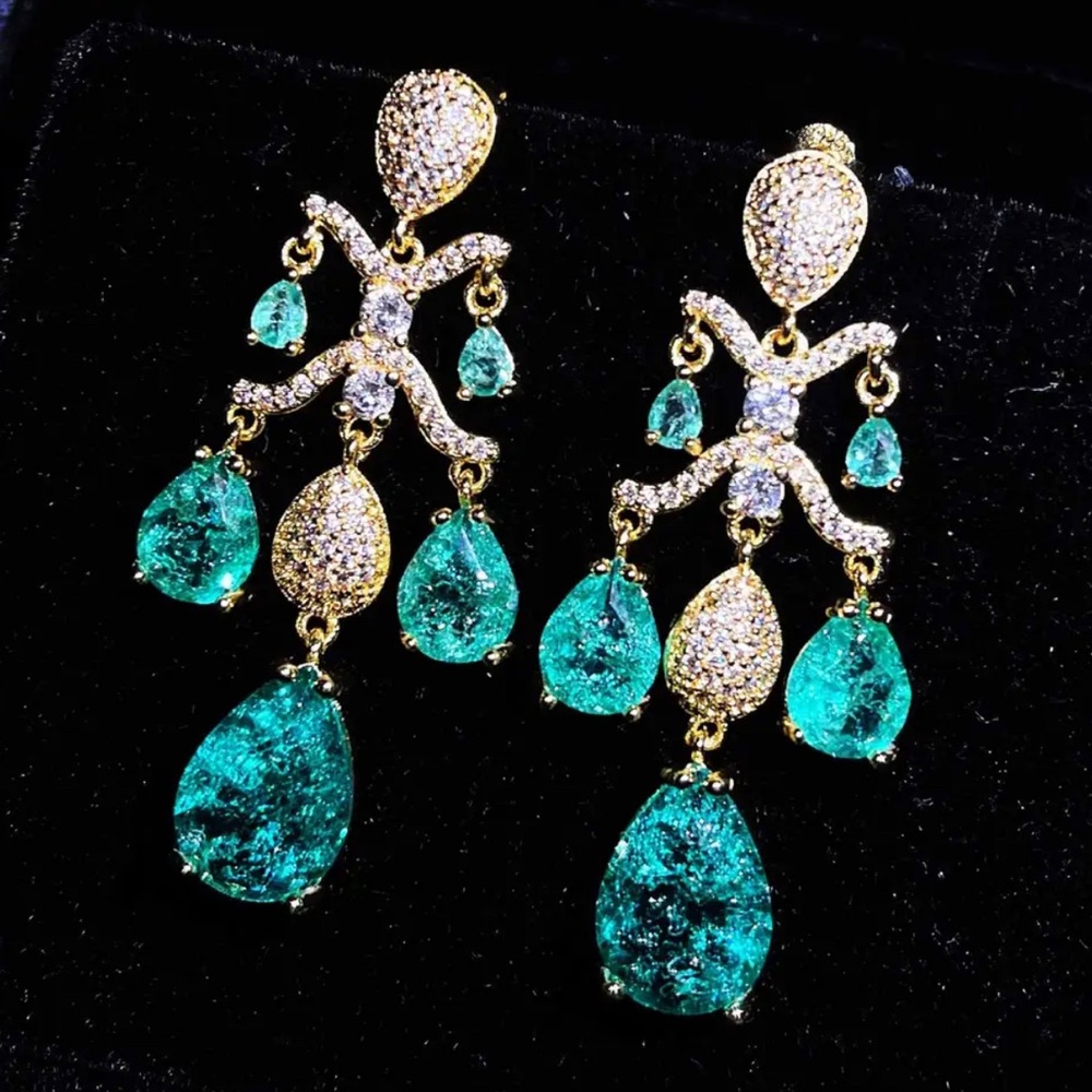 Zircon Tassel Earrings
